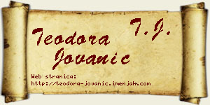 Teodora Jovanić vizit kartica
